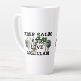 Caneca De Café Latte "Fique calmo e ame gorilas