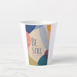 Caneca De Café Latte FIQUE EM SILÊNCIO | Salmo 46:10 Cristão