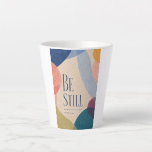 Caneca De Café Latte FIQUE EM SILÊNCIO   Salmo 46:10 Cristão