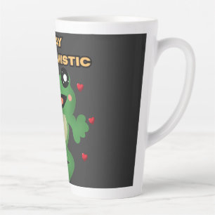 Caneca De Café Latte Fique Hoptimista Sapo Bonito Trocadilho Sapo Engra