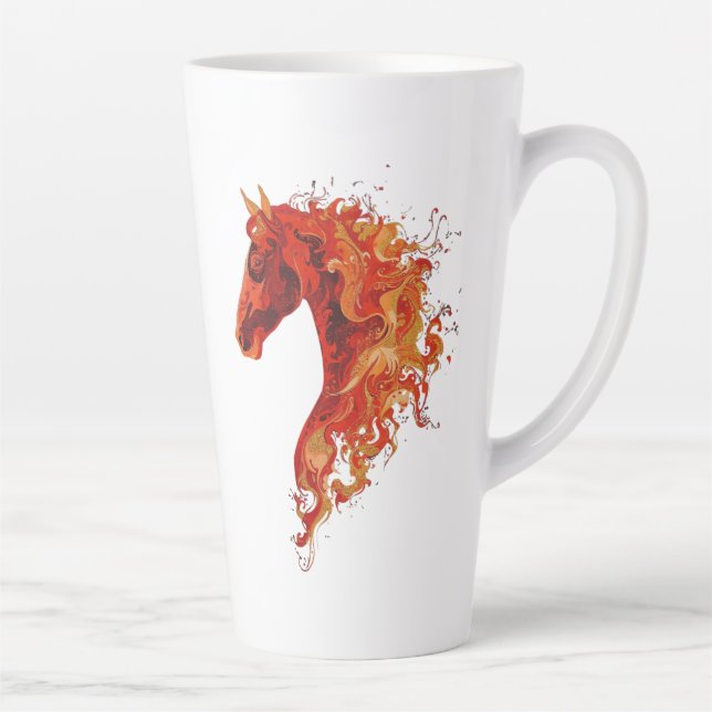 Caneca De Café Latte Fire Horse (Direita)