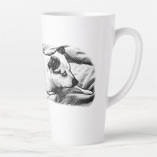 Caneca De Café Latte Fireside Terrier com Especkles de Neve