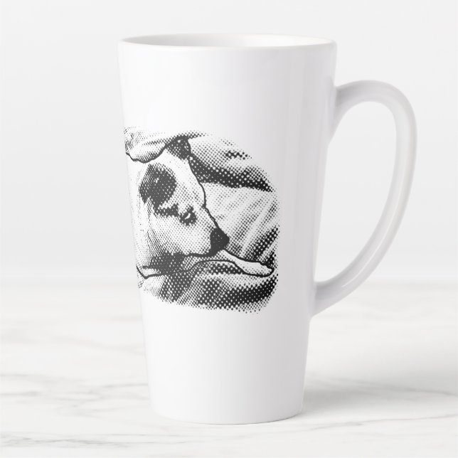 Caneca De Café Latte Fireside Terrier com Especkles de Neve (Direita)