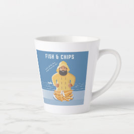 Caneca De Café Latte Fish and Chips