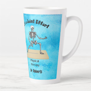 Caneca De Café Latte Fisioterapeuta  "É um Esforço em Conjunto"
