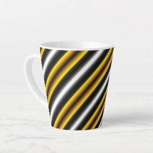 Caneca De Café Latte Fita-arco-íris branca-preta amarela