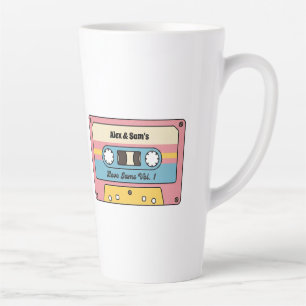 Caneca De Café Latte Fita Cassete Personalizada de Love Jams – Nome Per