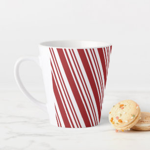 Caneca De Café Latte Fita de menta-de-pera vermelha