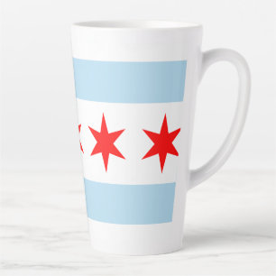 Caneca De Café Latte Flag of Chicago, Illinois