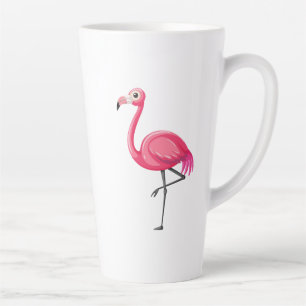 Caneca De Café Latte Flamingo em Estilo Cartoon-23654