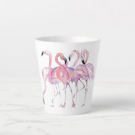 Caneca De Café Latte Flamingo Latte, Rosa