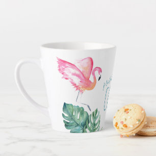 Caneca De Café Latte Flamingo Mug, De Cor Tropical De Água