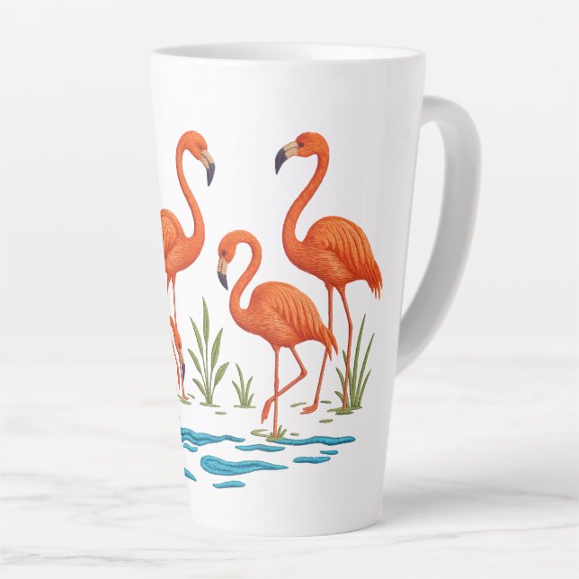 Caneca De Café Latte Flamingo rosa (Ângulo direito)
