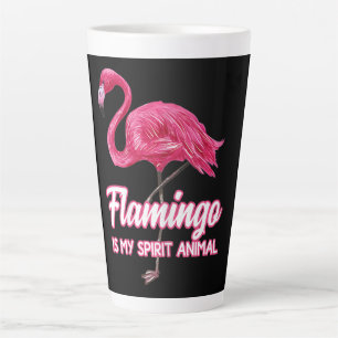 Caneca De Café Latte Flamingo Spirit Animal Tropical Bird Fans