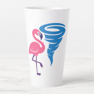 Caneca De Café Latte Flamingo Tornado Bold Modern Graphic Art