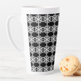 Caneca De Café Latte Floco de neve de inverno Natal Minimalista