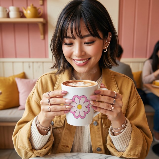 Caneca De Café Latte Flor (Criador carregado)