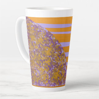 Caneca De Café Latte Flor Amarela Roxa