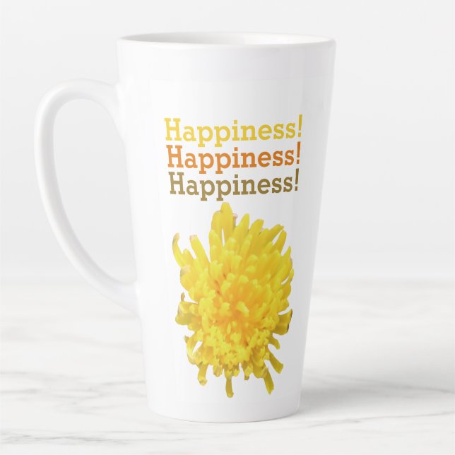 Caneca De Café Latte Flor Amarelo Amarelo Inspirador (Esquerda)