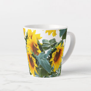 Caneca De Café Latte Flor Amarelo Sunflower