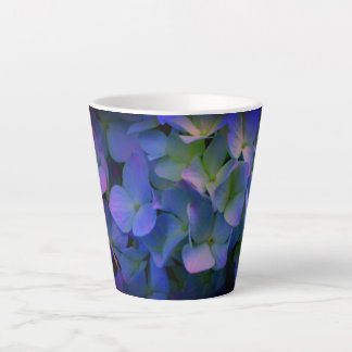 Caneca De Café Latte Flor azul-violeta azul-hidrangeas-violeta mãe