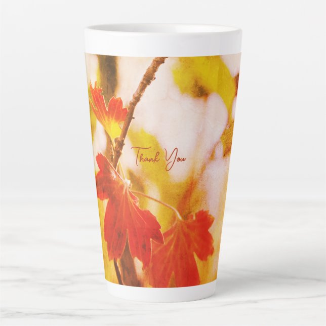 Caneca De Café Latte Flor Boho Romântica – Agradecimento Fantasia Botân (Frente)