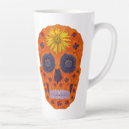Caneca De Café Latte Flor - Caveira 1
