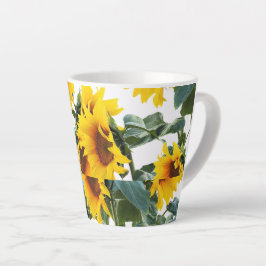 Caneca De Café Latte Flor de Girassol Amarela