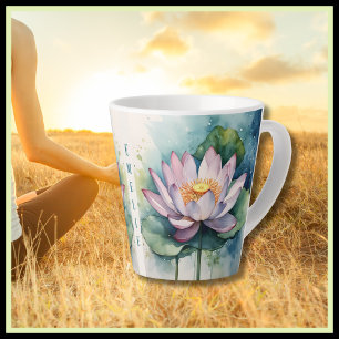 Caneca De Café Latte Flor de Lotus Rosa