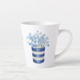 Caneca De Café Latte Flor de Não Me Esqueças Cerâmica Amante