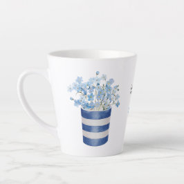 Caneca De Café Latte Flor de Não Me Esqueças Cerâmica Amante