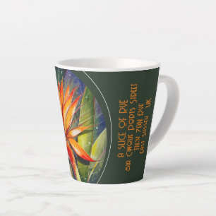 Caneca De Café Latte Flor de Strelizia Pintada pelo EVE