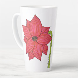 Caneca De Café Latte Flor Estrela Vermelha