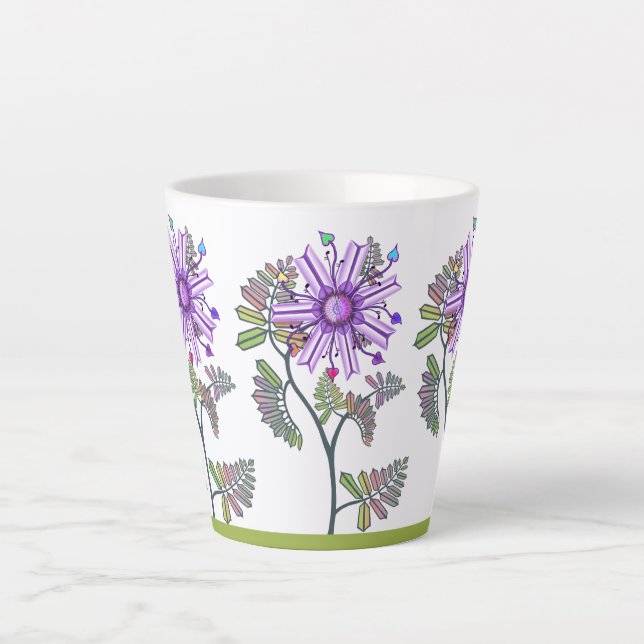 Caneca De Café Latte Flor no deserto (Frente)