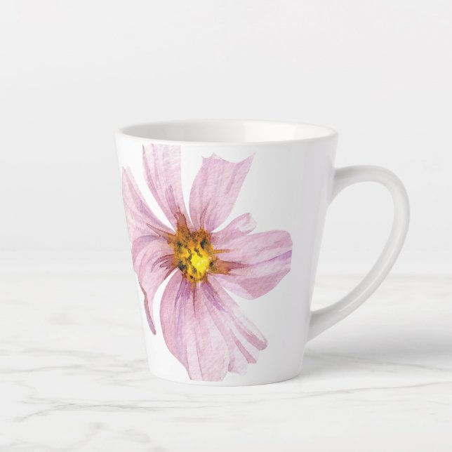 Caneca De Café Latte Flor Pintado bonito (Direita)