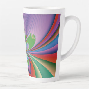 Caneca De Café Latte Flor Roxa