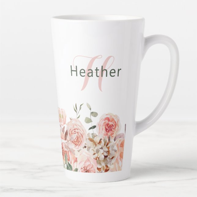 Caneca De Café Latte Floral (Direita)