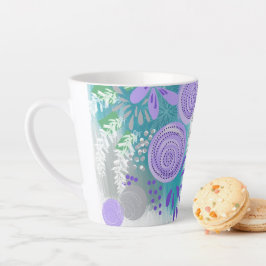 Caneca De Café Latte Floral Abstrato Moderno