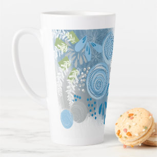 Caneca De Café Latte Floral Abstrato Moderno