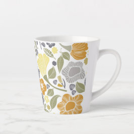 Caneca De Café Latte Floral Latte Mug