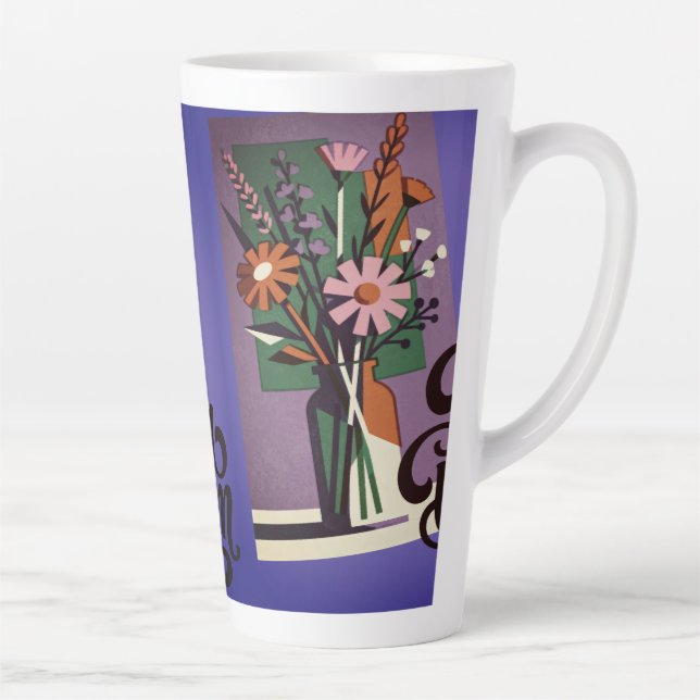 Caneca De Café Latte Floral Latte Mug  (Direita)