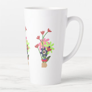 Caneca De Café Latte floral mug