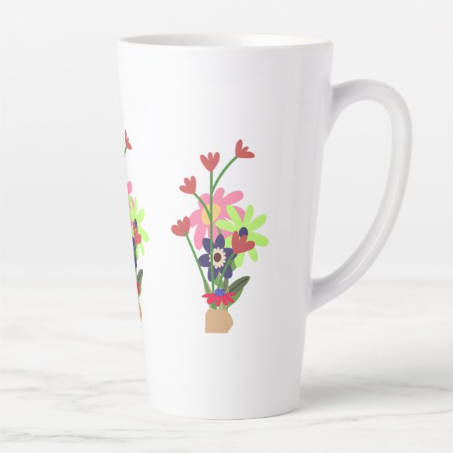 Caneca De Café Latte floral mug  (Direita)