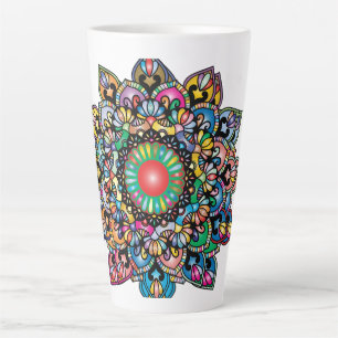 Caneca De Café Latte Floral Pattern Royalty