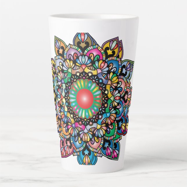 Caneca De Café Latte Floral Pattern Royalty (Frente)