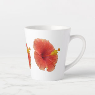 Caneca De Café Latte Floral Tropical de Laranja Hibiscus