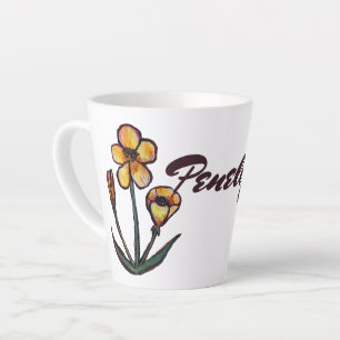 Caneca De Café Latte Flores