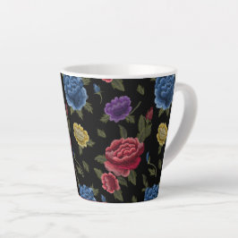 Caneca De Café Latte Flores