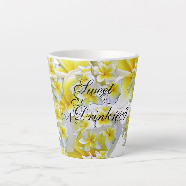 Caneca De Café Latte Flores (Frente)