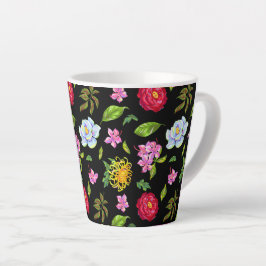 Caneca De Café Latte Flores
